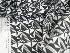 Tissu popeline de coton "Graphique" noir et blanc – Image 1