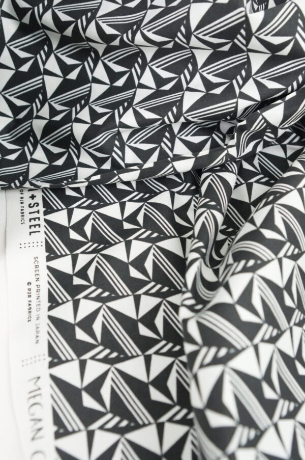 Tissu popeline de coton "Graphique" noir et blanc