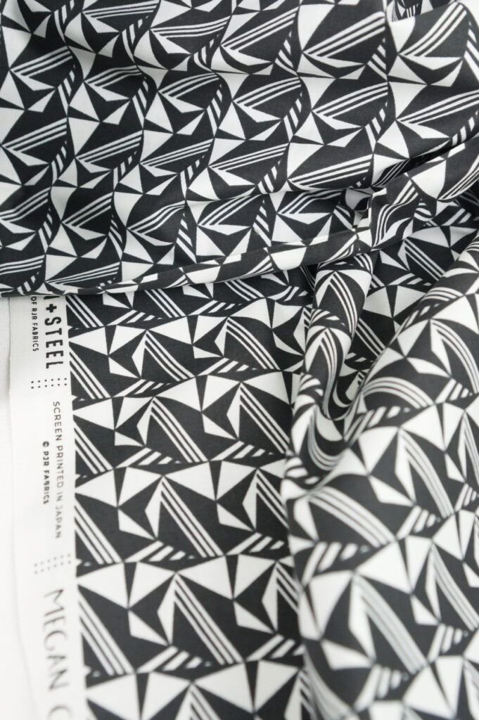 Tissu popeline de coton "Graphique" noir et blanc