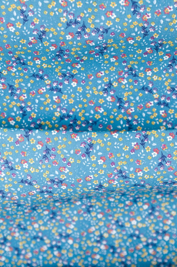 Tissu popeline de coton - imprimé floral - vintage - Atelier Inika