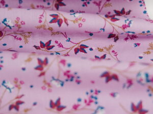 Tissu coton imprimé - fleurs délicats rose - Atelier Inika