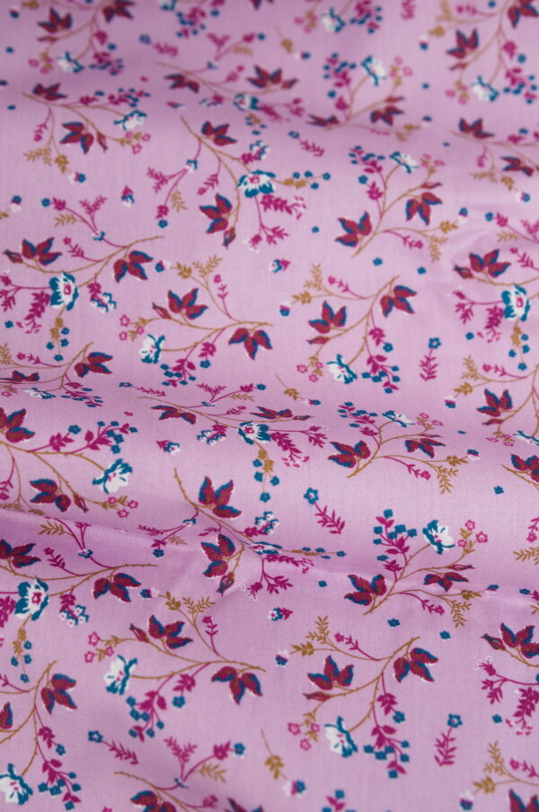 Tissu coton imprimé - fleurs délicats rose - Atelier Inika
