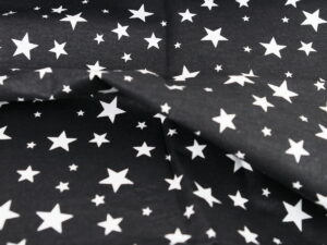 Tissu coton imprimé au mètre - étoiles noir et blanc - Atelier Inika
