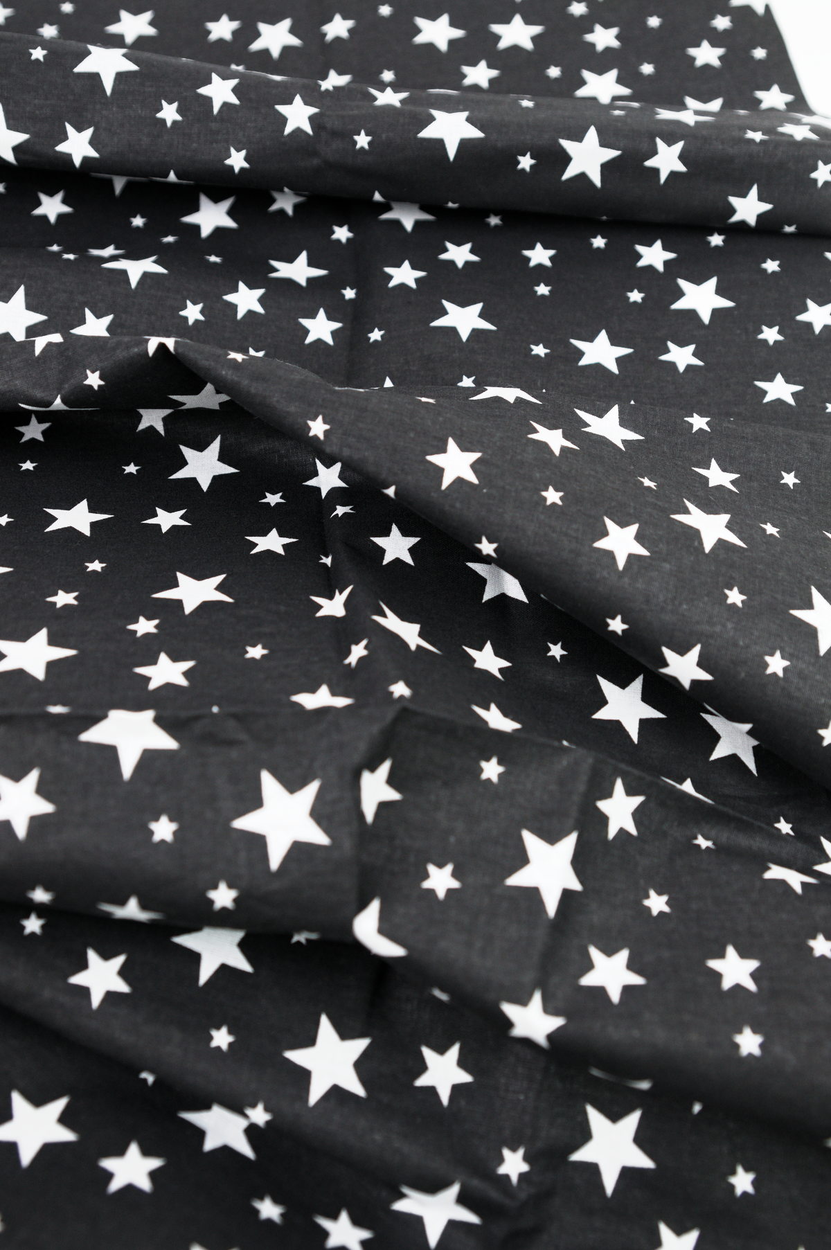 Tissu coton imprimé au mètre - étoiles noir et blanc - Atelier Inika