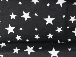 Tissu coton imprimé au mètre - étoiles noir et blanc - Atelier Inika
