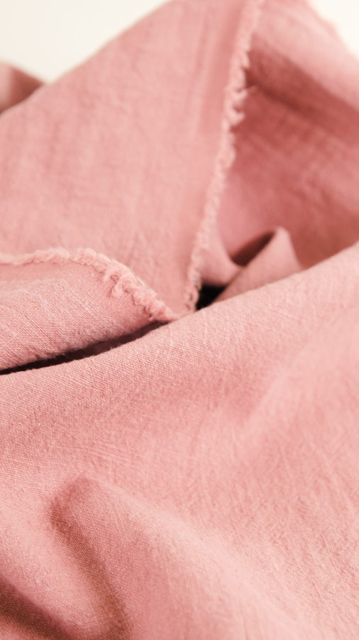 Tissu lin lavé au mètre - vieux rose - Atelier Inika | Mercerie en ligne