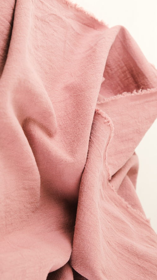 Tissu lin lavé au mètre - vieux rose - Atelier Inika | Mercerie en ligne