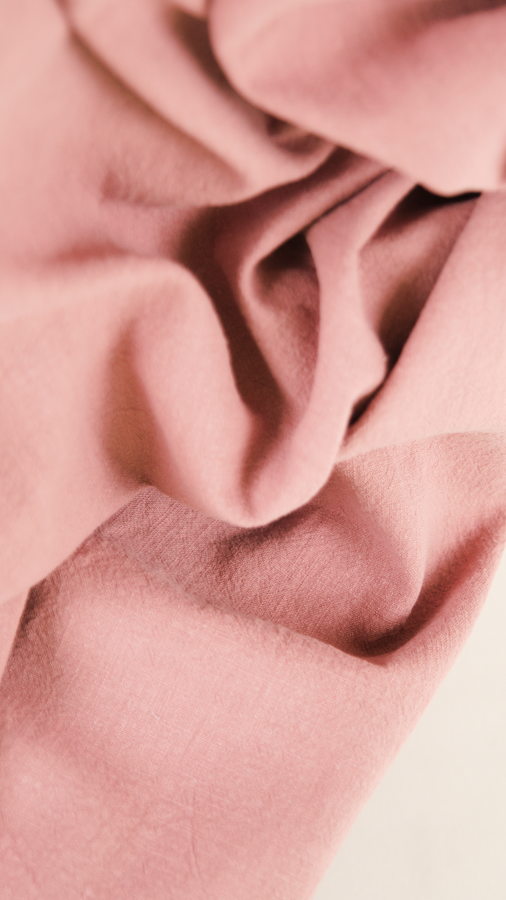 Tissu lin lavé au mètre - vieux rose - Atelier Inika | Mercerie en ligne