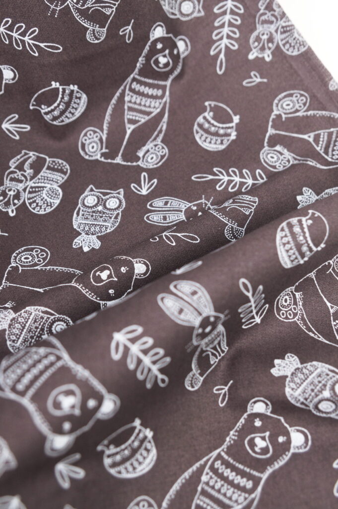 Tissu coton imprimé pour enfant - Motif Ours / Forêt - Atelier Inika