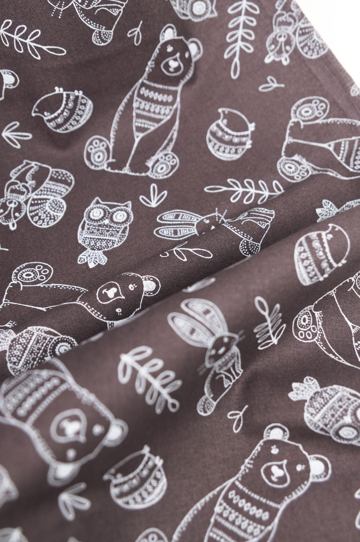 Tissu coton imprimé pour enfant - Motif Ours / Forêt - Atelier Inika