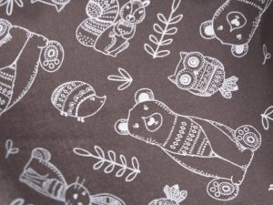 Tissu coton imprimé pour enfant - Motif Ours / Forêt - Atelier Inika