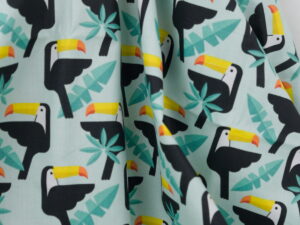 Tissu coton imprimé pour enfant - Toucan | Savane | Atelier Inika