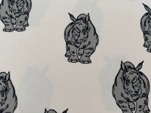 Tissu jersey bio "Rocking Rhino" rose