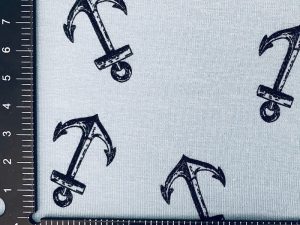 Tissu jersey bio "Sinking Anchor" bleu – Image 2