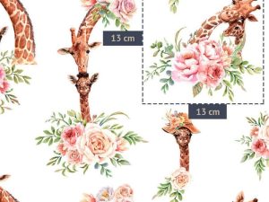 [Coupon 60 cm] Tissu coton imprimé "Un amour de Girafe" – Image 2
