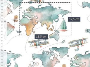 Tissu coton imprimé "Tour du monde" – Image 2