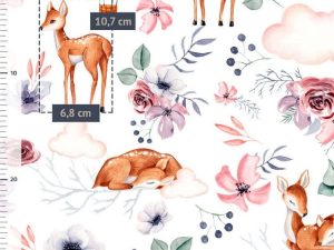 [Coupon 120 cm] Tissu coton imprimé "Fan de Faons" – Image 2
