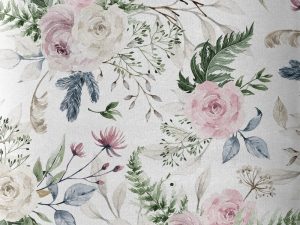 [Coupon 130 cm] Tissu coton imprimé "Bouquet de romance" – Image 1