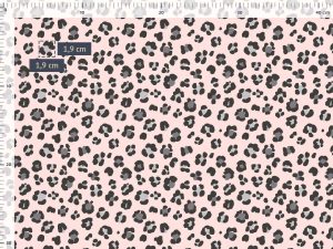 Tissu coton imprimé Léopard "Empreintes" - rose – Image 2