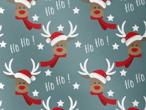 Tissu coton numérique rennes de noel