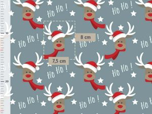 [Coupon 150 cm] Tissu coton imprimé "Rennes de Noël" – Image 2