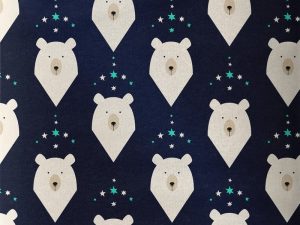 [Coupon 110 cm] Tissu coton imprimé "Ours étoilés"