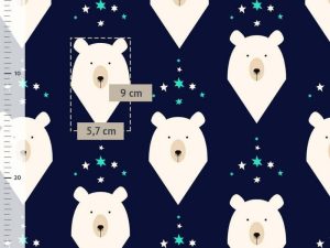 [Coupon 110 cm] Tissu coton imprimé "Ours étoilés" – Image 5