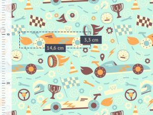 Tissu coton "Course de voitures" – Image 2