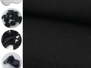 Tissu coton uni - noir – Image 2
