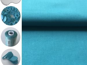 Tissu coton uni - turquoise – Image 2