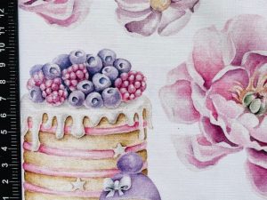 [Coupon 130 cm] Tissu coton imprimé "La tarte à la myrtille" – Image 2