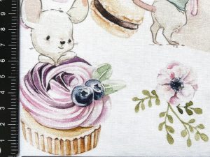 [Coupon 100 cm] Tissu coton imprimé "Délice de souris" – Image 2
