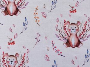 Tissu coton imprimé "Cœur d'ours" – Image 1