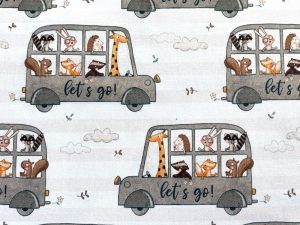 Tissu coton cretonne a plus dans le bus