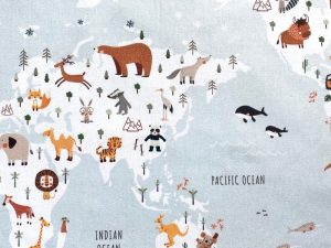 Tissu coton premium cretonne un tour du monde