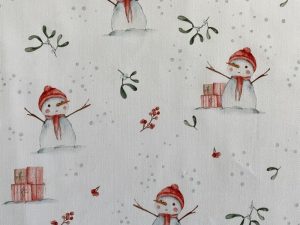 TISSU COTON BONHOMME NEIGE