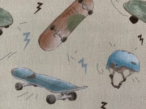 Tissu coton imprimé "Skate Party" – Image 2