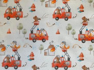 Tissu coton imprimé "Au feu les pompiers" – Image 1