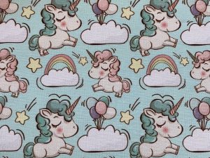 Tissu coton imprimé "Licornes" – Image 1