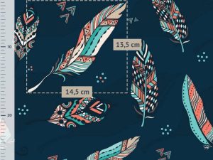 [Coupon 110 cm] Tissu coton imprimé "Plumes" – Image 2