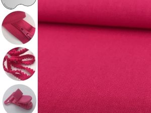 Tissu coton uni - fuchsia – Image 2