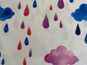 Tissu coton imprimé "Pluie et nuages" – Image 1