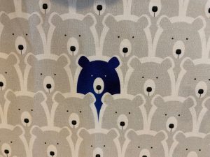 Tissu coton imprimé "Ours bleu" – Image 1