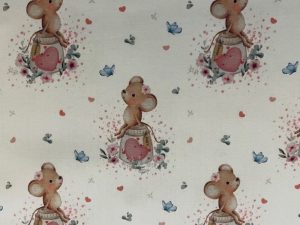 Tissu coton imprimé "Souris" – Image 1