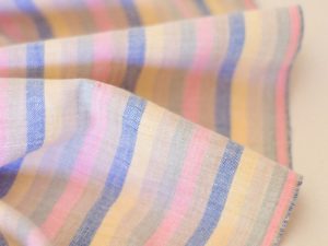 Tissu Khadi Coton Rayé Multicolore | Atelier Inika | Tissus modernes et éthiques