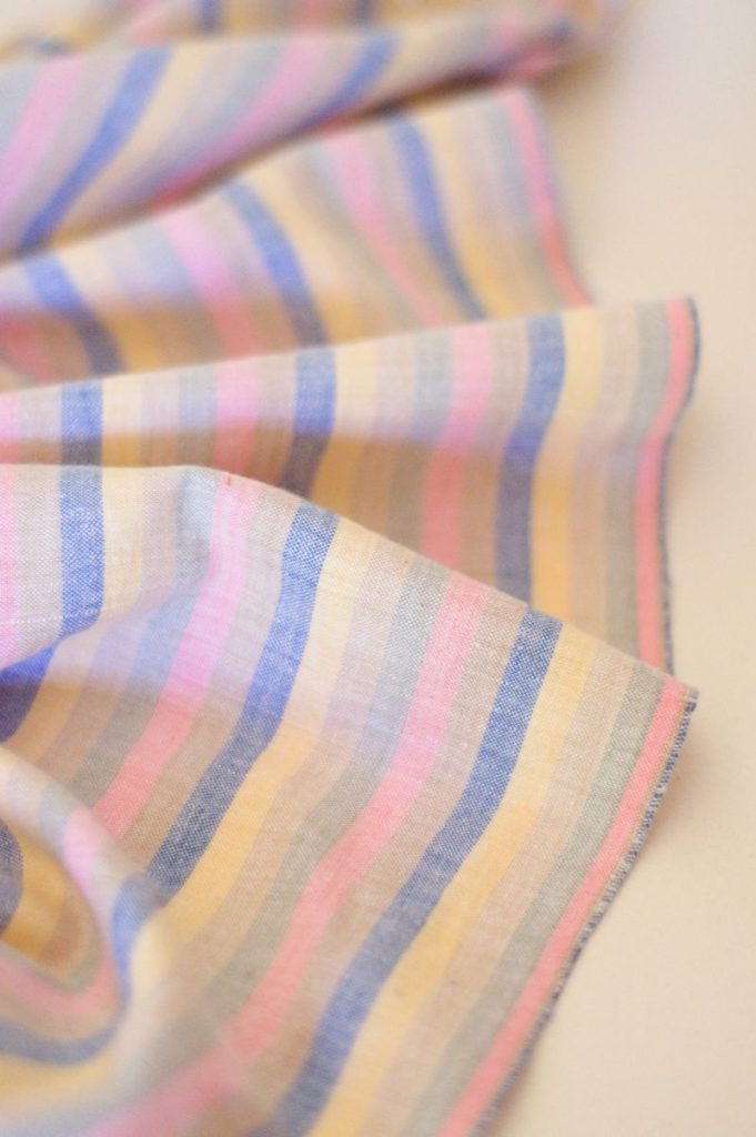 Tissu Khadi Coton Rayé Multicolore | Atelier Inika | Tissus modernes et éthiques