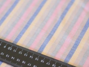 Tissu Khadi Coton Rayé Multicolore, rose, bleu, jaune, pale | Atelier Inika | Tissus modernes et éthiques
