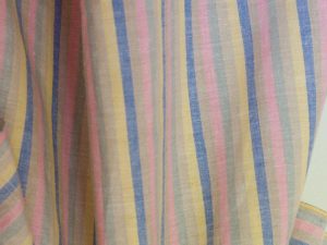 Tissu Khadi Coton Rayé Multicolore, rose, bleu, jaune, pale | Atelier Inika | Tissus modernes et éthiques