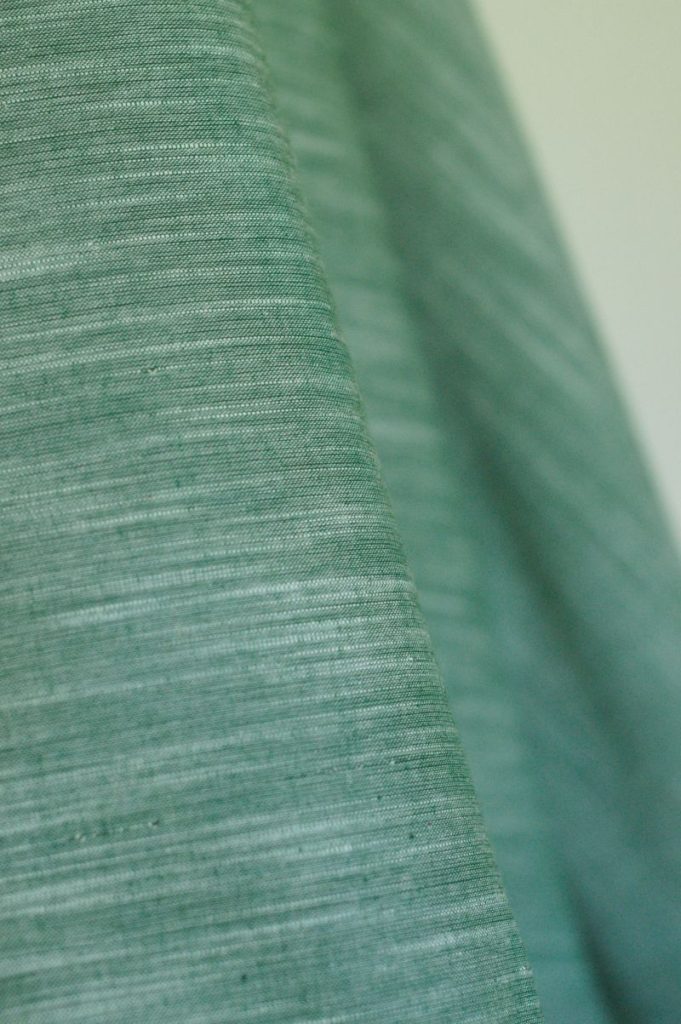 Tissu Coton Pur Blanc et Vert – Tissé Main | Atelier Inika