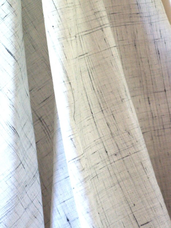 Tissu coton indien tissé main crème / blanc et noir | Tissu coton naturel et bio au mètre Atelier Inika